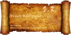 Viszt Károly névjegykártya